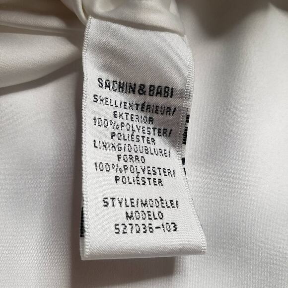 Sachin + Babi ruffle lace white dress size 12 - Picture 7 of 8